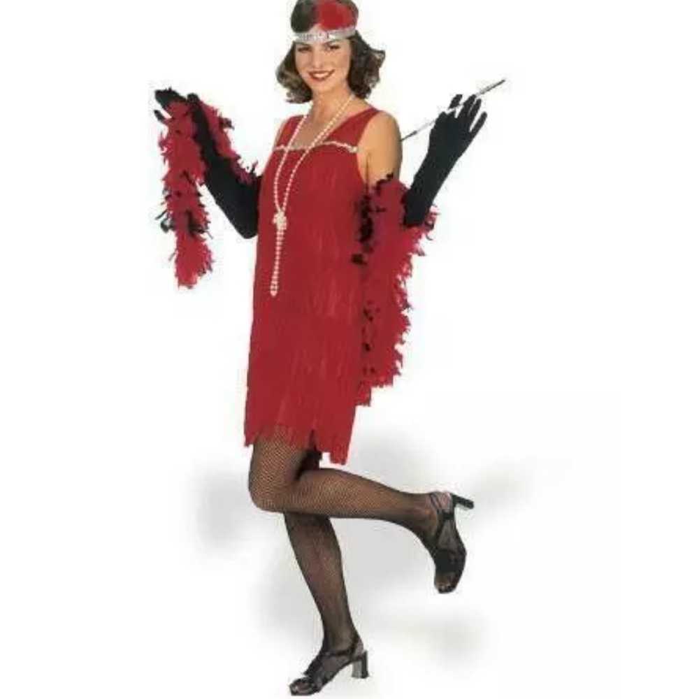 Charleston cutie costume flapper girl small red fringe